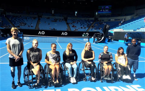 v. l.: Sabine, De Groot (NED), Buis (NED), Capocci (ITA), V. Koot (NED), Shuker (GBR), Kamiji (JPN), Montjane (RSA)